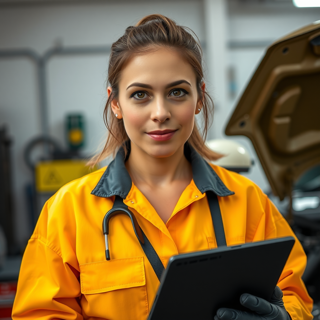 Laura Fernández, jefa de inspección técnica, mecánica certificada especializada en diagnóstico vehicular
