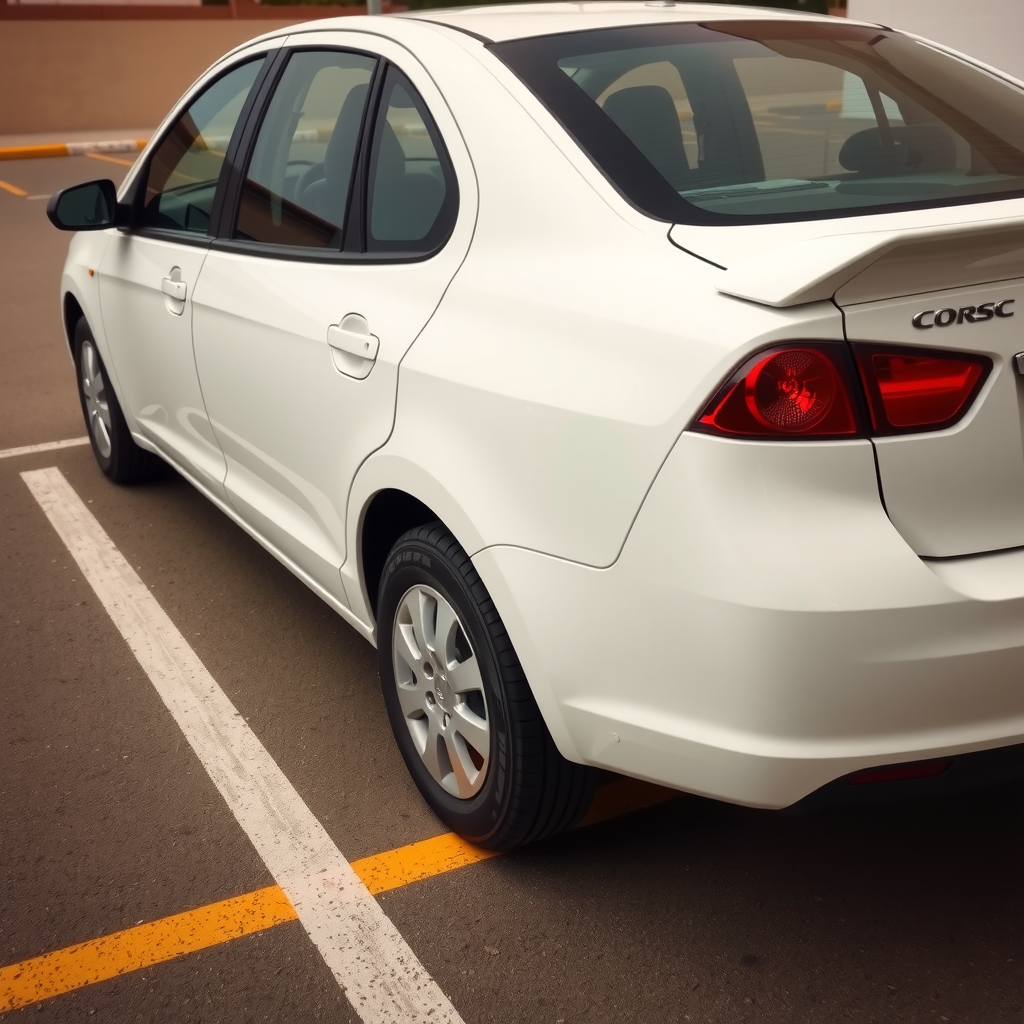 Chevrolet Corsa Classic sedán blanco en excelente estado, vista lateral completa en estacionamiento, mostrando diseño clásico y líneas limpias, modelo nacional argentino